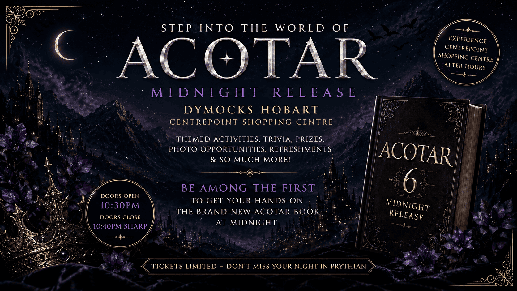 ACOTAR 6 Midnight Release Party, Hobart